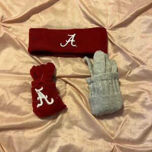 Alabama headband and mitten set